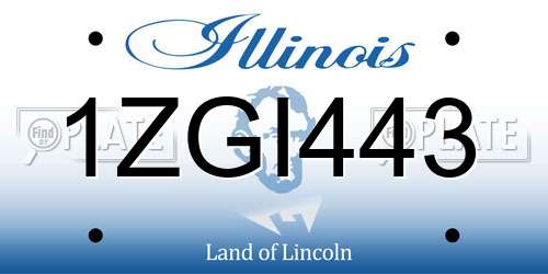 1ZGI443 Illinois License Plate