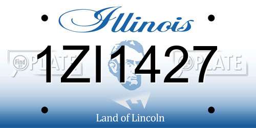 1ZI1427 Illinois License Plate