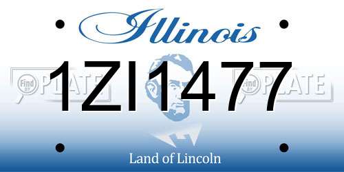 1ZI1477 Illinois License Plate