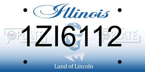 1ZI6112 Illinois License Plate
