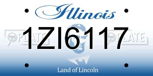 1ZI6117 Illinois License Plate