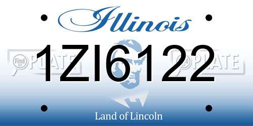 1ZI6122 Illinois License Plate