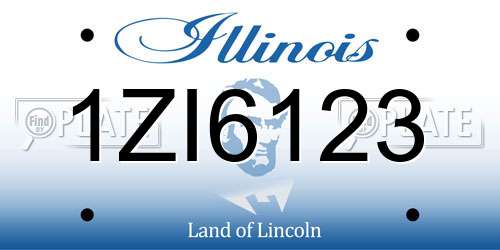 1ZI6123 Illinois License Plate