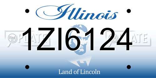 1ZI6124 Illinois License Plate