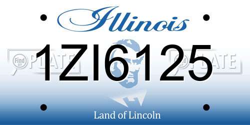 1ZI6125 Illinois License Plate