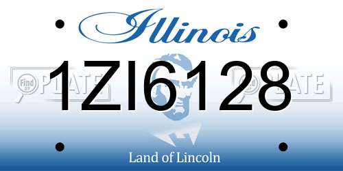1ZI6128 Illinois License Plate