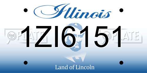1ZI6151 Illinois License Plate