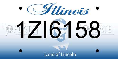 1ZI6158 Illinois License Plate