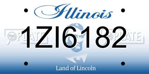 1ZI6182 Illinois License Plate
