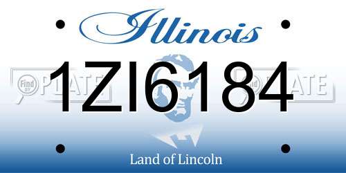 1ZI6184 Illinois License Plate