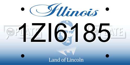 1ZI6185 Illinois License Plate