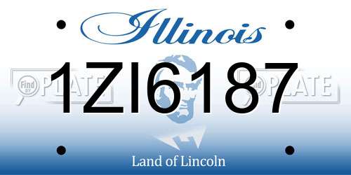 1ZI6187 Illinois License Plate