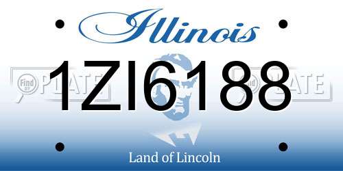1ZI6188 Illinois License Plate