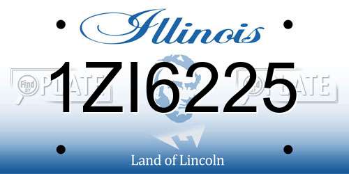 1ZI6225 Illinois License Plate