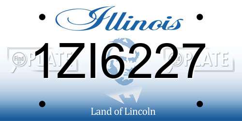 1ZI6227 Illinois License Plate