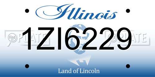 1ZI6229 Illinois License Plate
