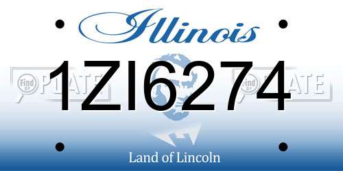 1ZI6274 Illinois License Plate