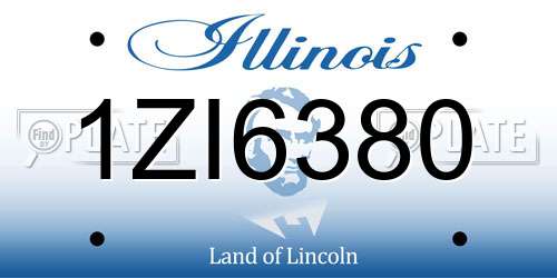 1ZI6380 Illinois License Plate