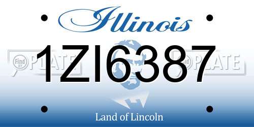 1ZI6387 Illinois License Plate