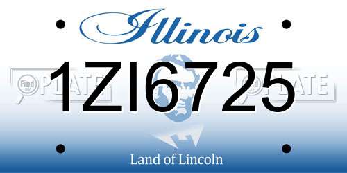 1ZI6725 Illinois License Plate