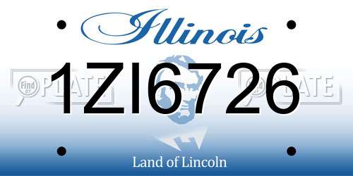 1ZI6726 Illinois License Plate