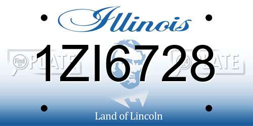 1ZI6728 Illinois License Plate
