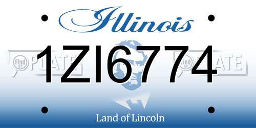 1ZI6774 Illinois License Plate