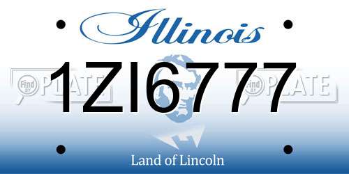 1ZI6777 Illinois License Plate