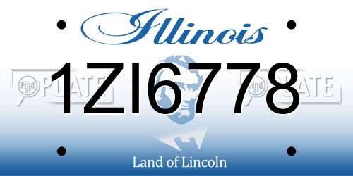 1ZI6778 Illinois License Plate