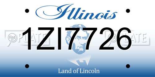 1ZI7726 Illinois License Plate