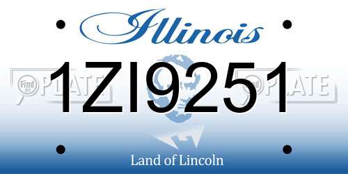 1ZI9251 Illinois License Plate