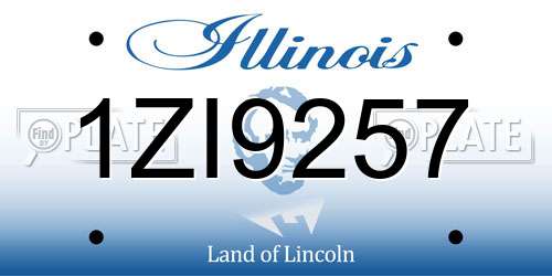 1ZI9257 Illinois License Plate