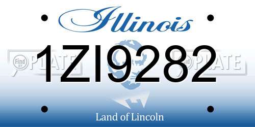 1ZI9282 Illinois License Plate