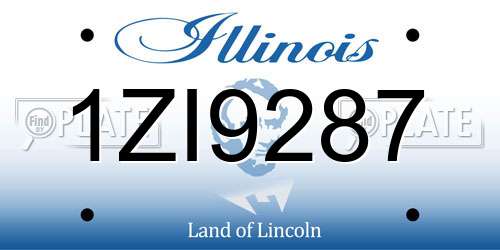 1ZI9287 Illinois License Plate