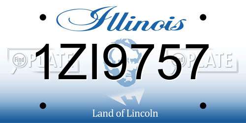 1ZI9757 Illinois License Plate