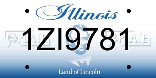 1ZI9781 Illinois License Plate