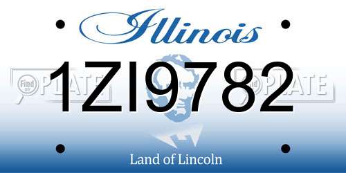 1ZI9782 Illinois License Plate