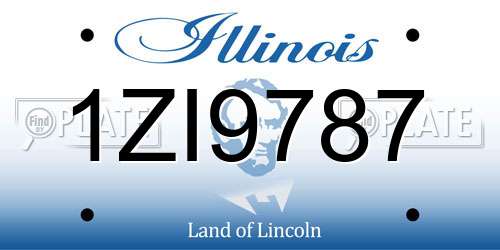 1ZI9787 Illinois License Plate