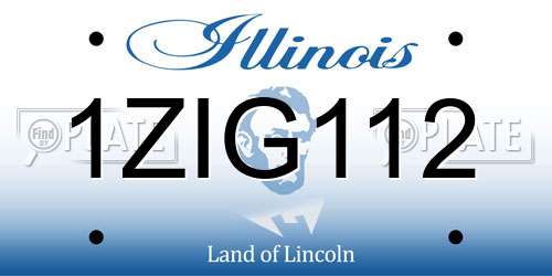 1ZIG112 Illinois License Plate