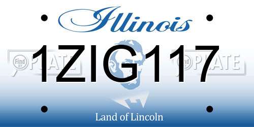 1ZIG117 Illinois License Plate