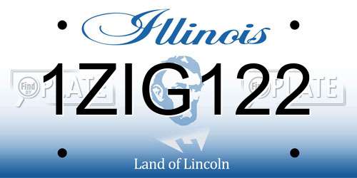 1ZIG122 Illinois License Plate