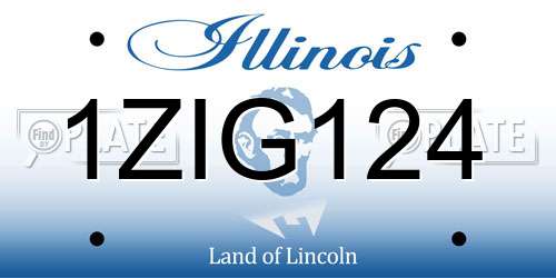 1ZIG124 Illinois License Plate