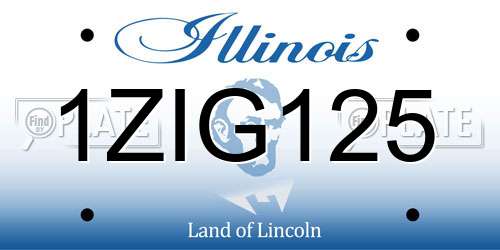 1ZIG125 Illinois License Plate
