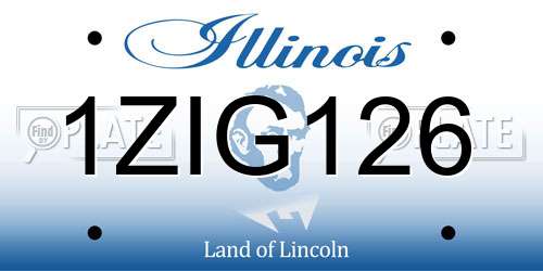 1ZIG126 Illinois License Plate