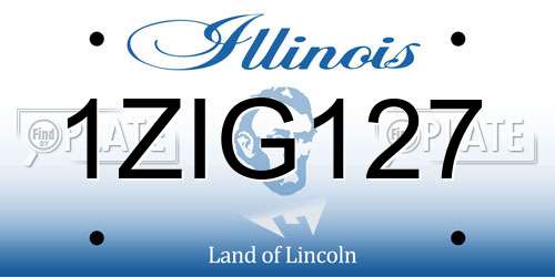 1ZIG127 Illinois License Plate