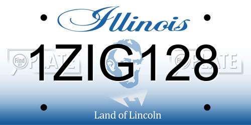 1ZIG128 Illinois License Plate