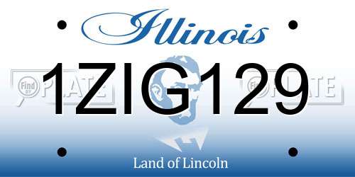 1ZIG129 Illinois License Plate