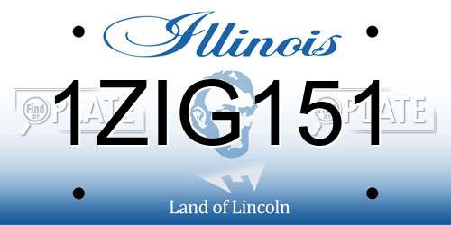 1ZIG151 Illinois License Plate