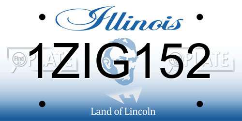 1ZIG152 Illinois License Plate