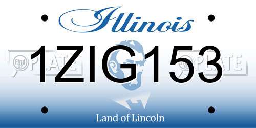 1ZIG153 Illinois License Plate